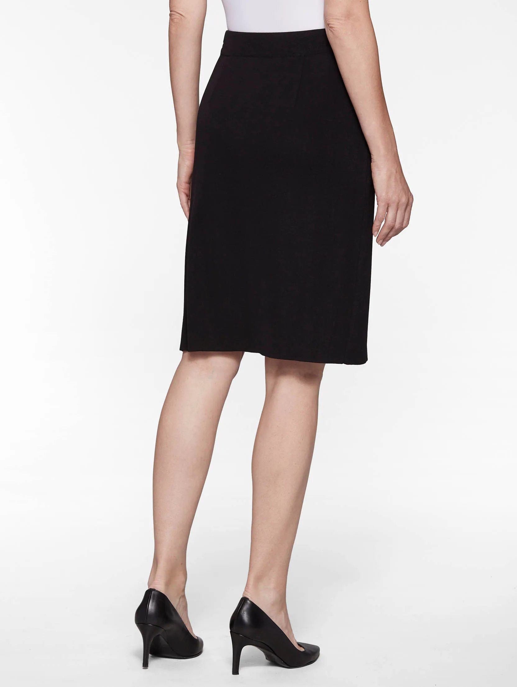 23" Straight Knit Skirt, Black