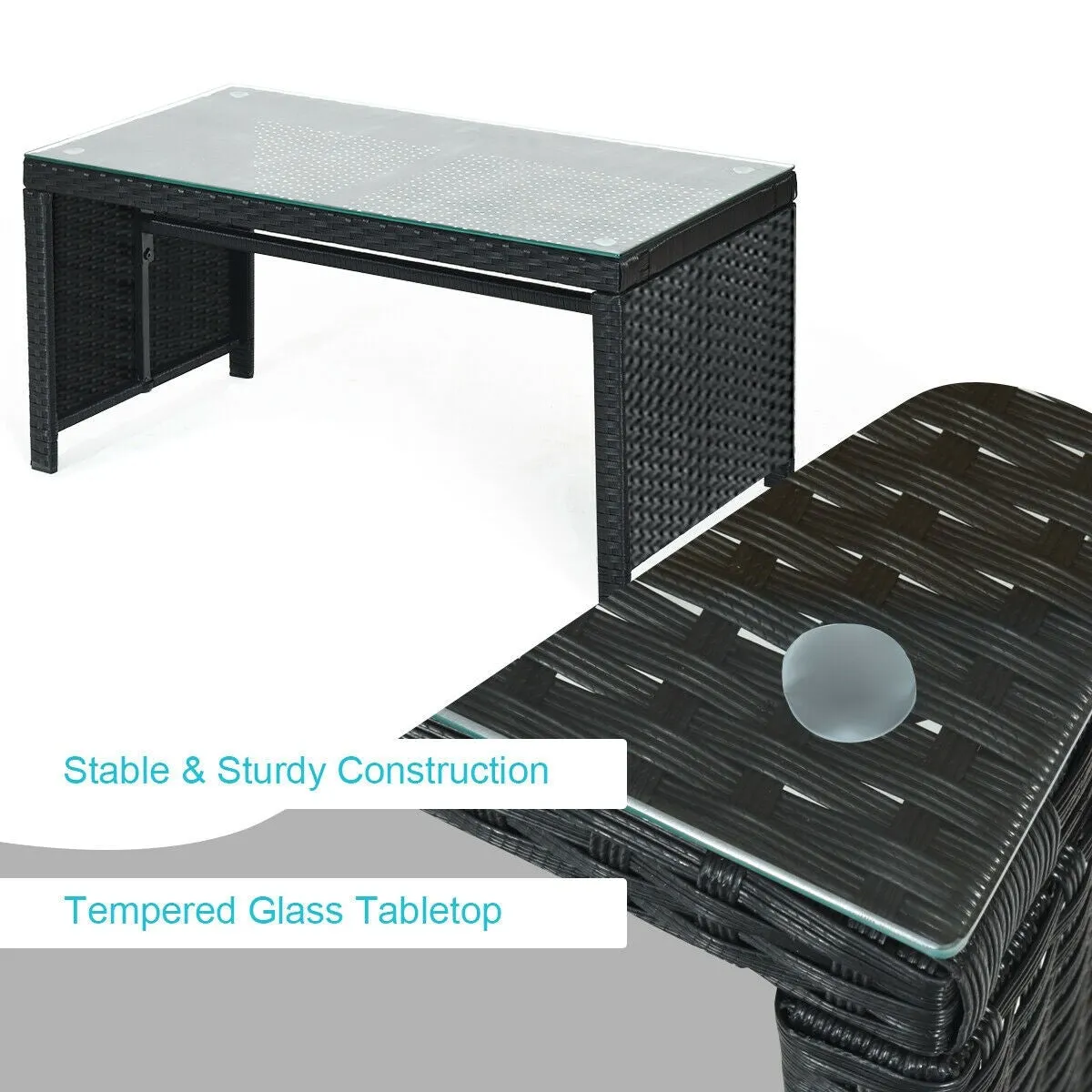 4pc Wicker Conversation Sofa Set - Turquoise