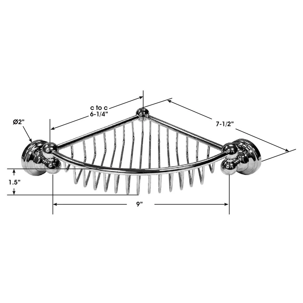 9” Arched Shower Corner Basket