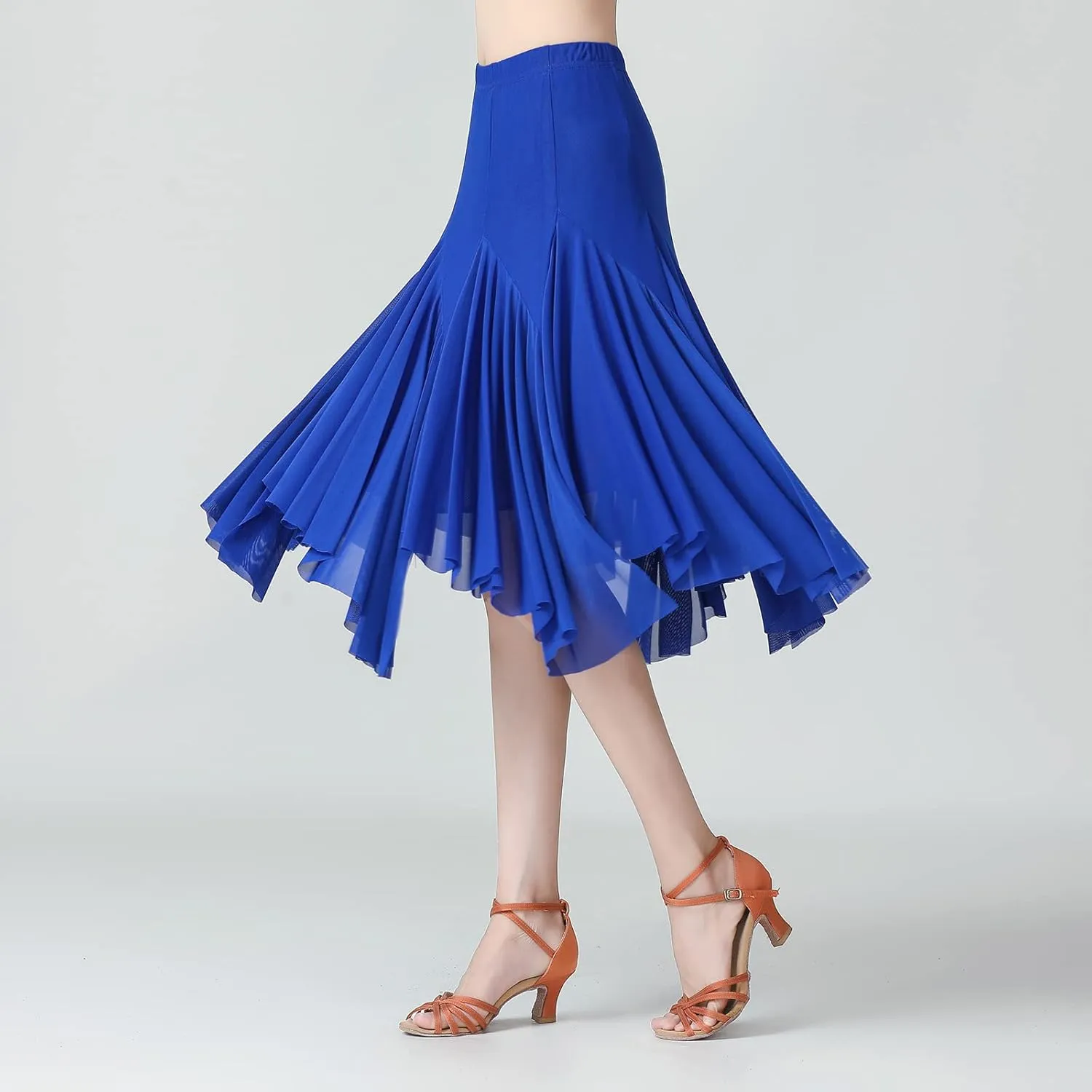 AFAVOM Ballroom Dance Skirts for Women Ballroom Dancing Long Swing Waltz Latin Salsa Belly Dance Skirt Flamenco Dress Costume