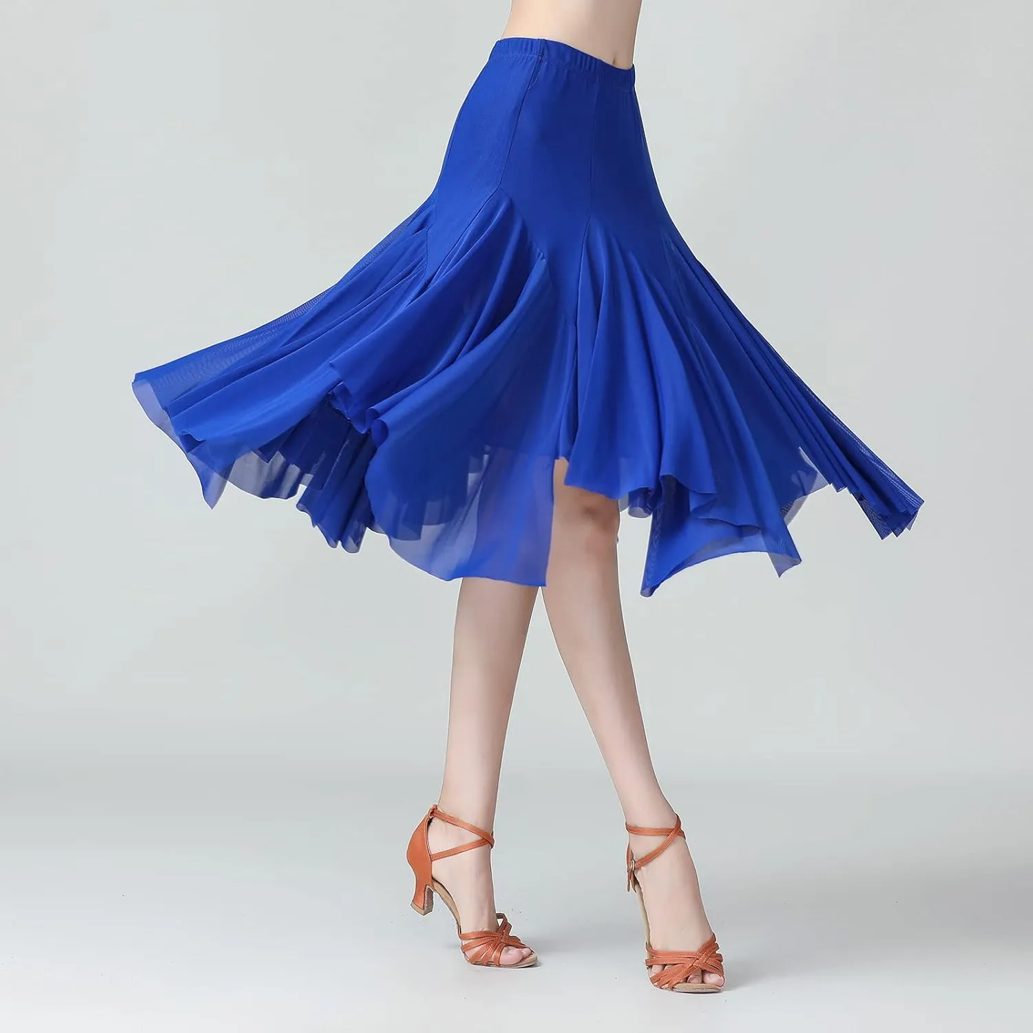 AFAVOM Ballroom Dance Skirts for Women Ballroom Dancing Long Swing Waltz Latin Salsa Belly Dance Skirt Flamenco Dress Costume