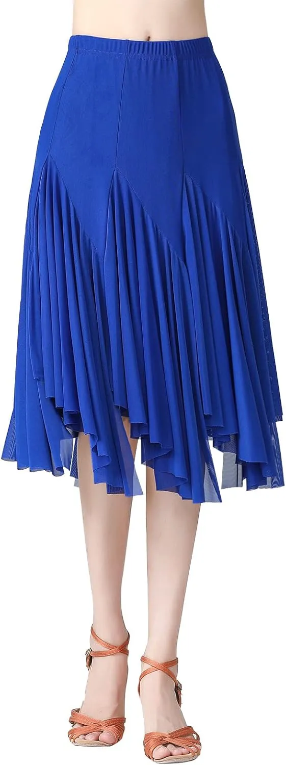 AFAVOM Ballroom Dance Skirts for Women Ballroom Dancing Long Swing Waltz Latin Salsa Belly Dance Skirt Flamenco Dress Costume