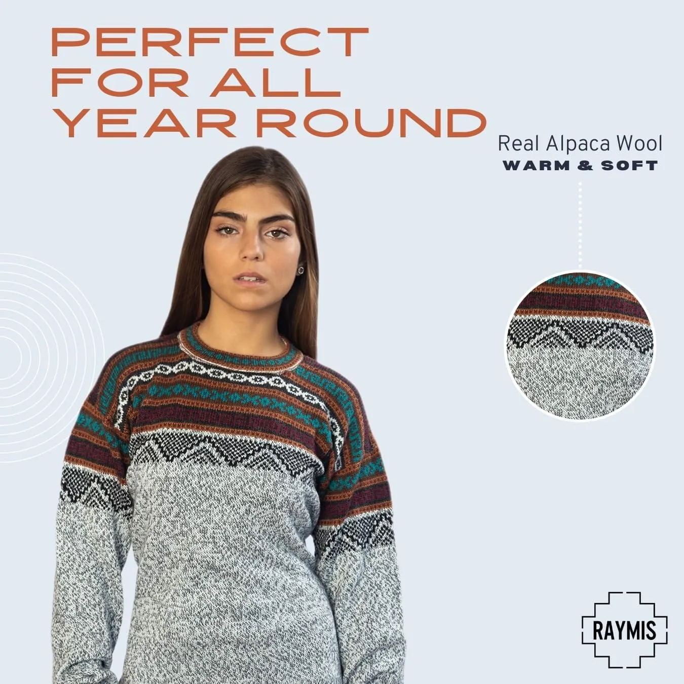 Alpaca Wool Sweater Women | Alpaca Wool Cardigan Women | Warm & Soft Alpaca Sweaters Women | Alpaka Fair Isle Sweater