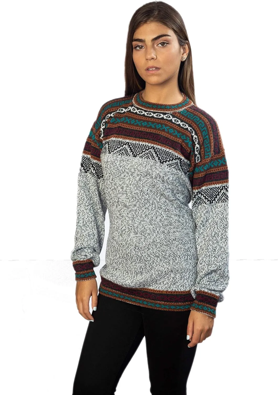 Alpaca Wool Sweater Women | Alpaca Wool Cardigan Women | Warm & Soft Alpaca Sweaters Women | Alpaka Fair Isle Sweater