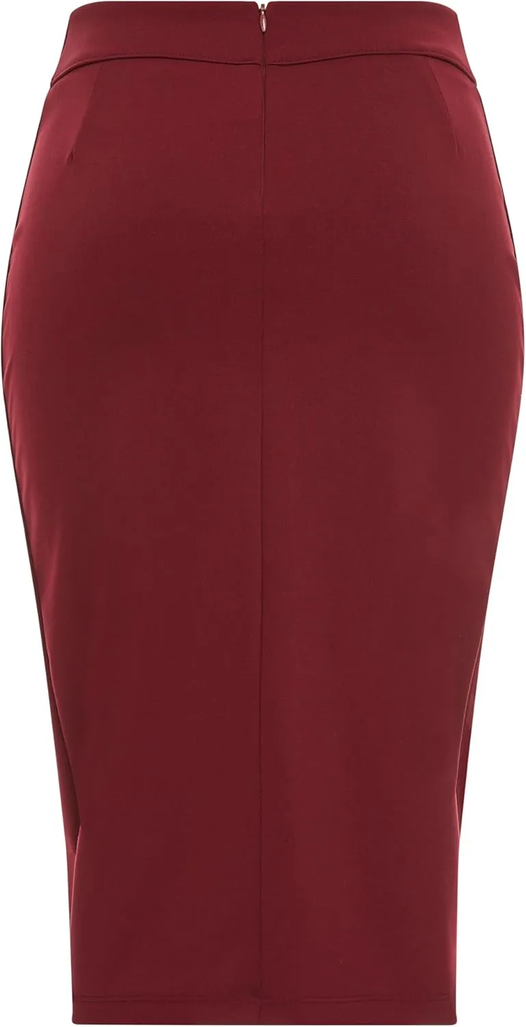 Baby'O Made in The USA Women's Pencil Skirt | Knee Length Pencil Skirt | Tailored Fit Bodycon Stretch Modest Pencil Skirts