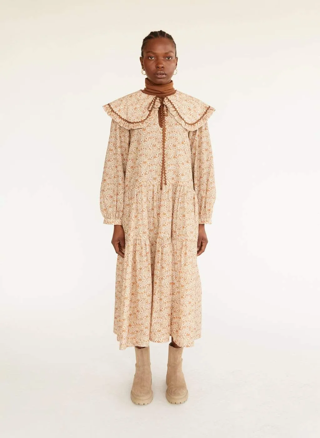 Beige Floral Sawyer Dress