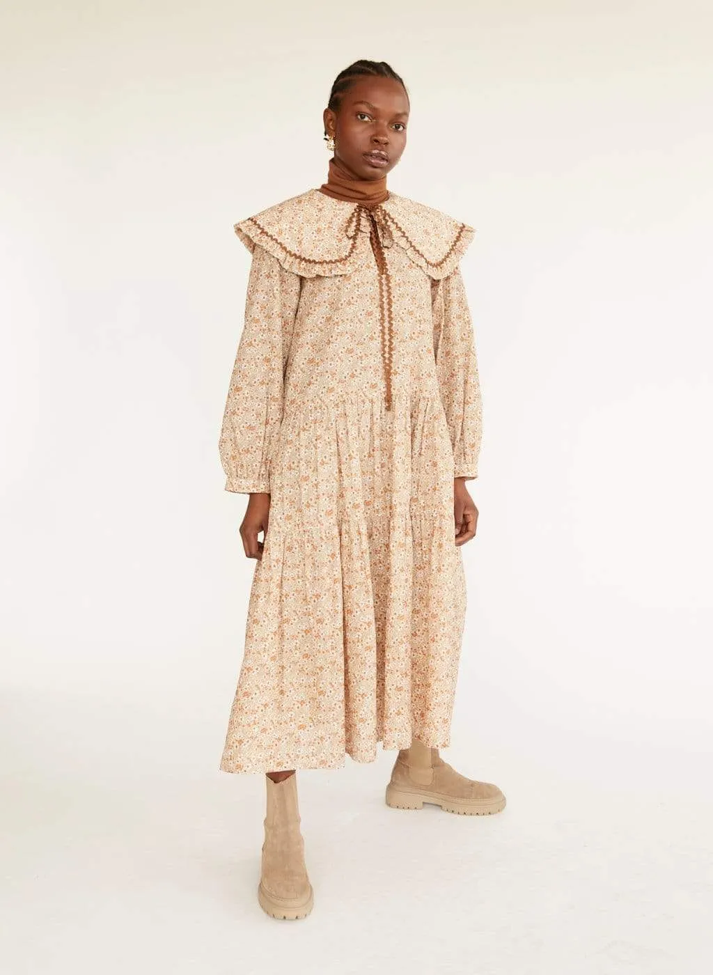 Beige Floral Sawyer Dress