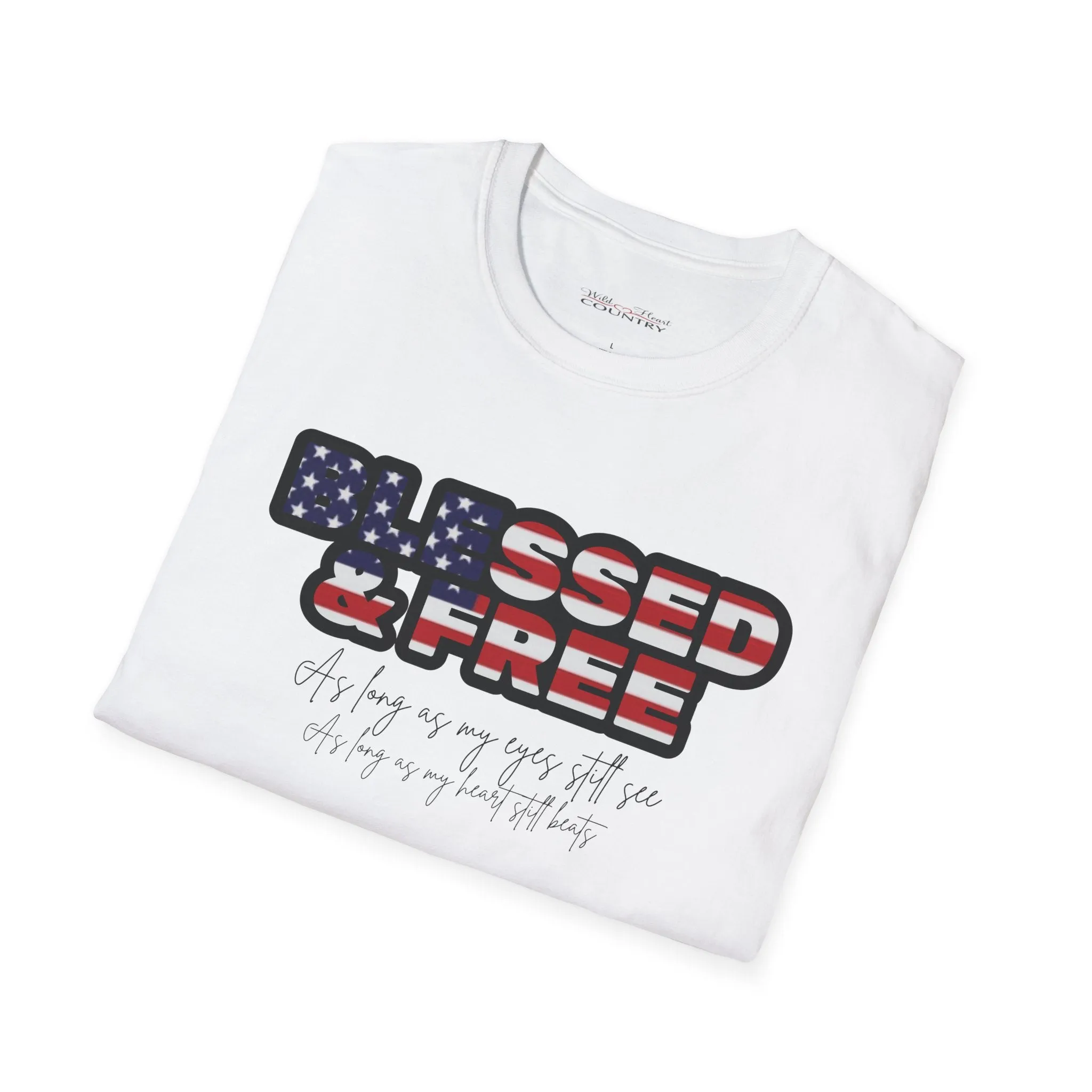Blessed and Free T-Shirt, Country Music shirt, Western T-shirt, Stars and stripes T-Shirt