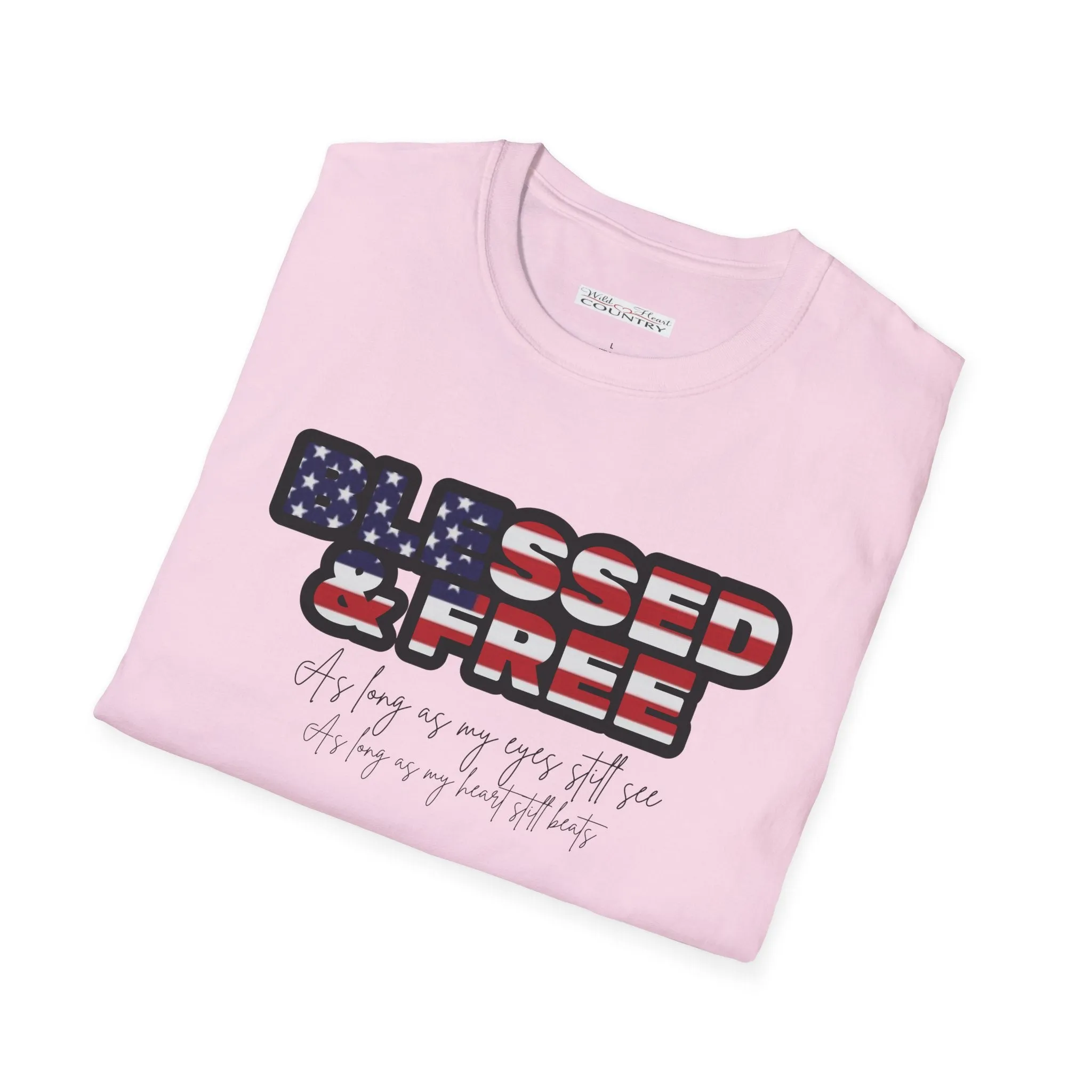 Blessed and Free T-Shirt, Country Music shirt, Western T-shirt, Stars and stripes T-Shirt