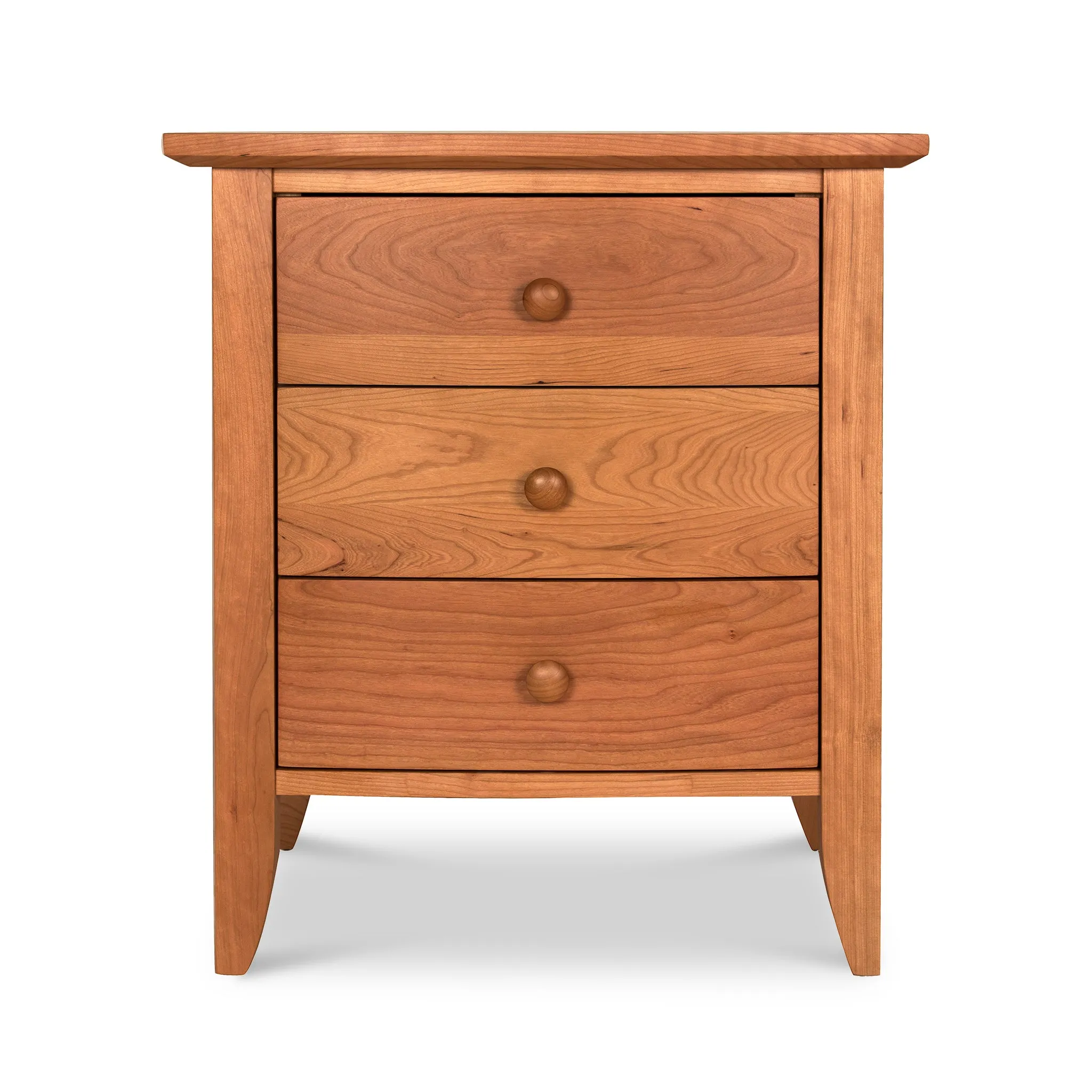 Bow Front 3-Drawer Nightstand