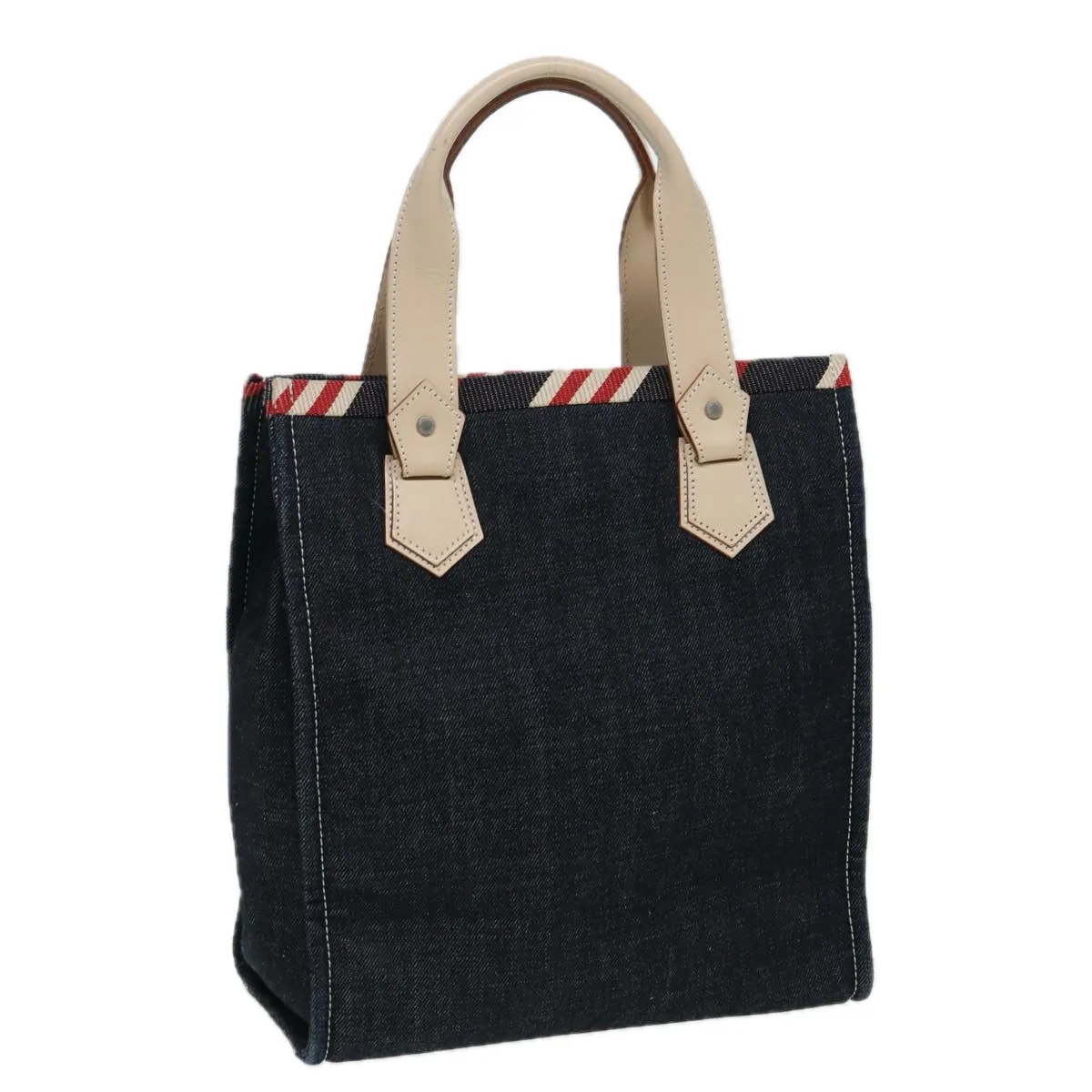 BURBERRY Blue Label Denim Hand Bag Canvas Navy  ti1891