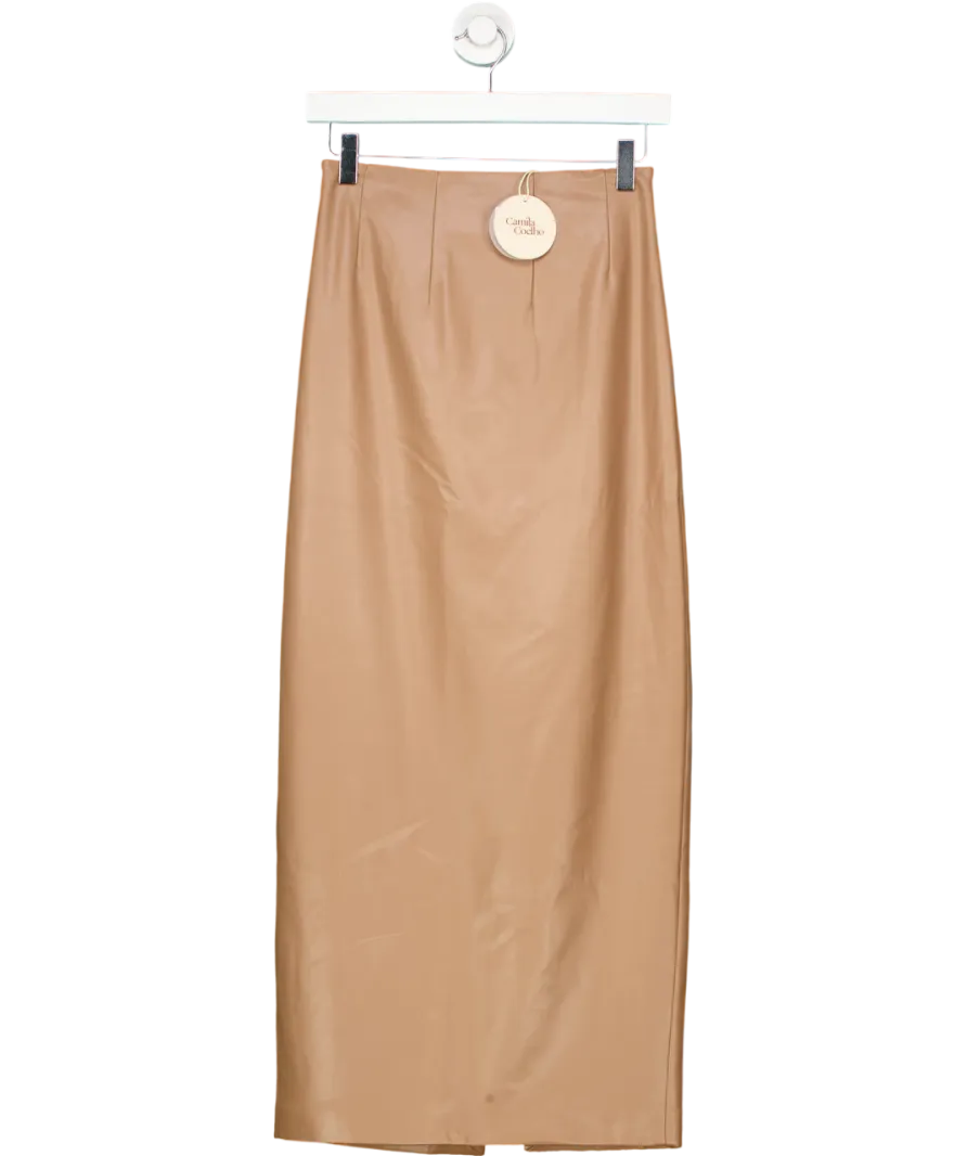 Camila Coelho Beige Bruna Maxi Skirt UK XS