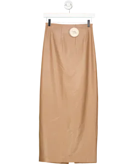 Camila Coelho Beige Bruna Maxi Skirt UK XS