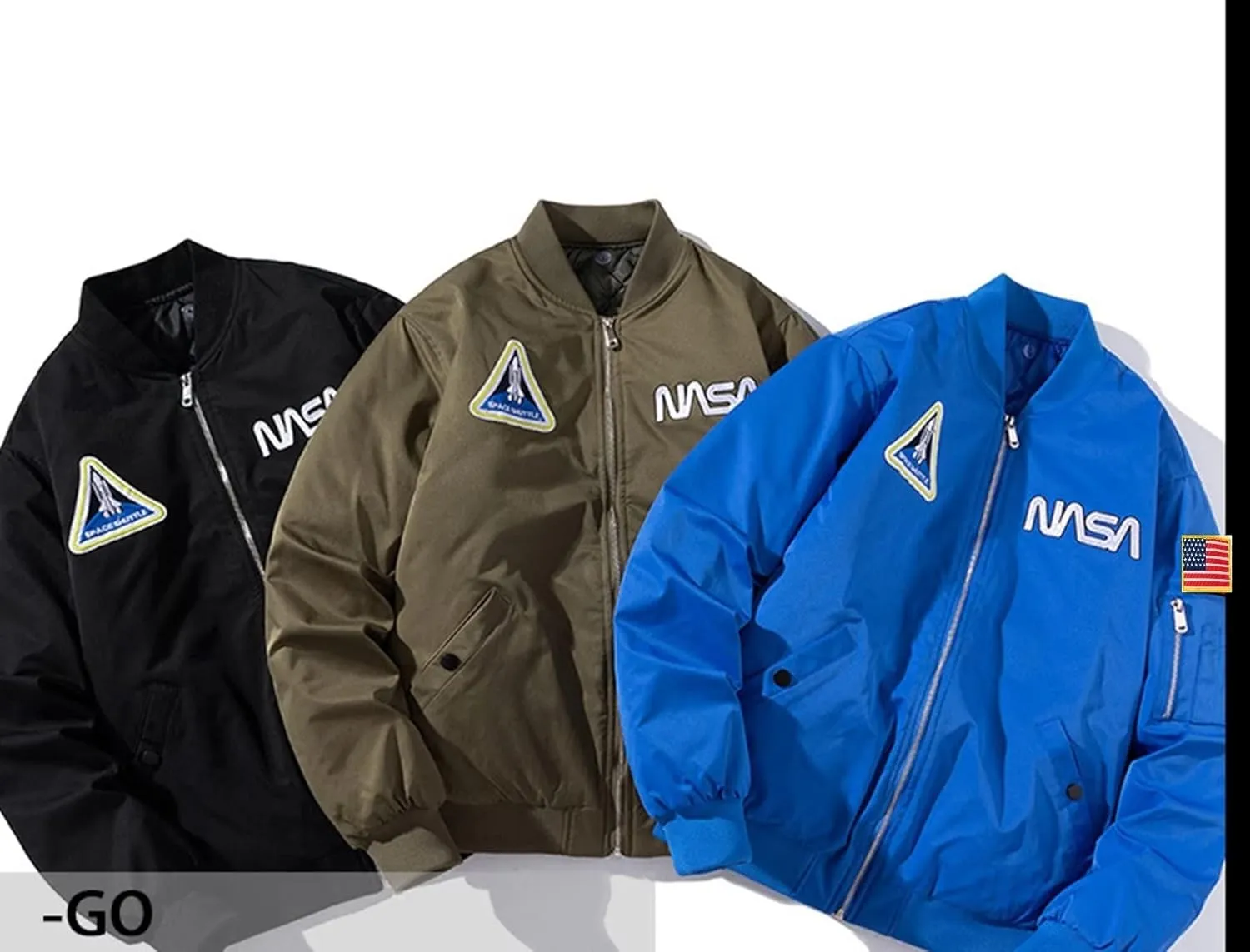 Casual jackets, Men Biker Bomber Jacket, NASA MA-1 Military Flight Jacket Light Air Force Moto Street Coat
