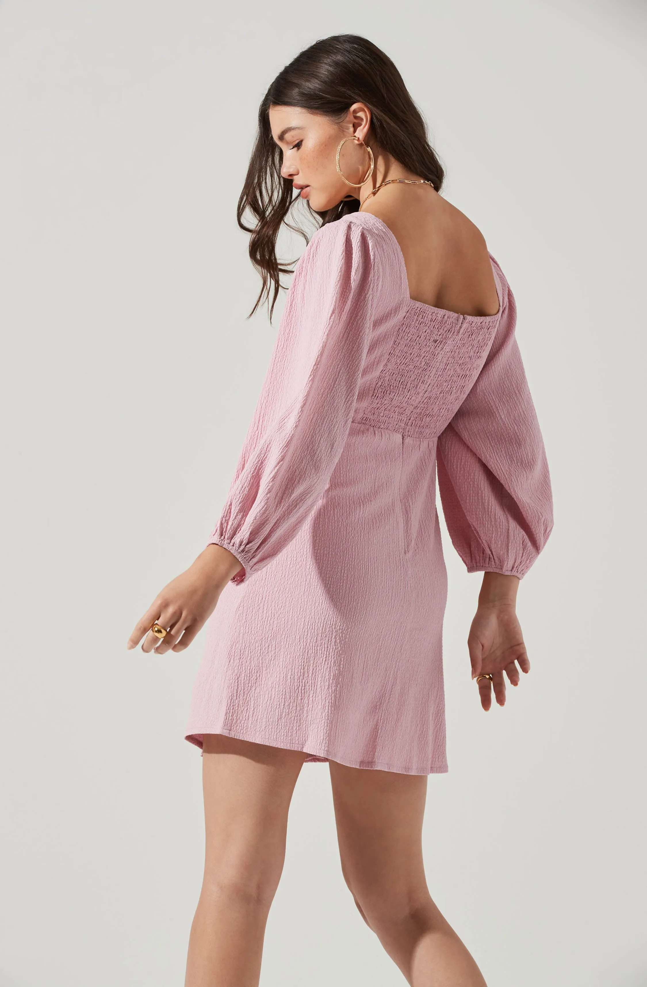 Center Cutout Wrap Skirt Mini Dress