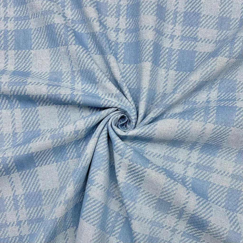 Checkered Jacquard Denim Fabric