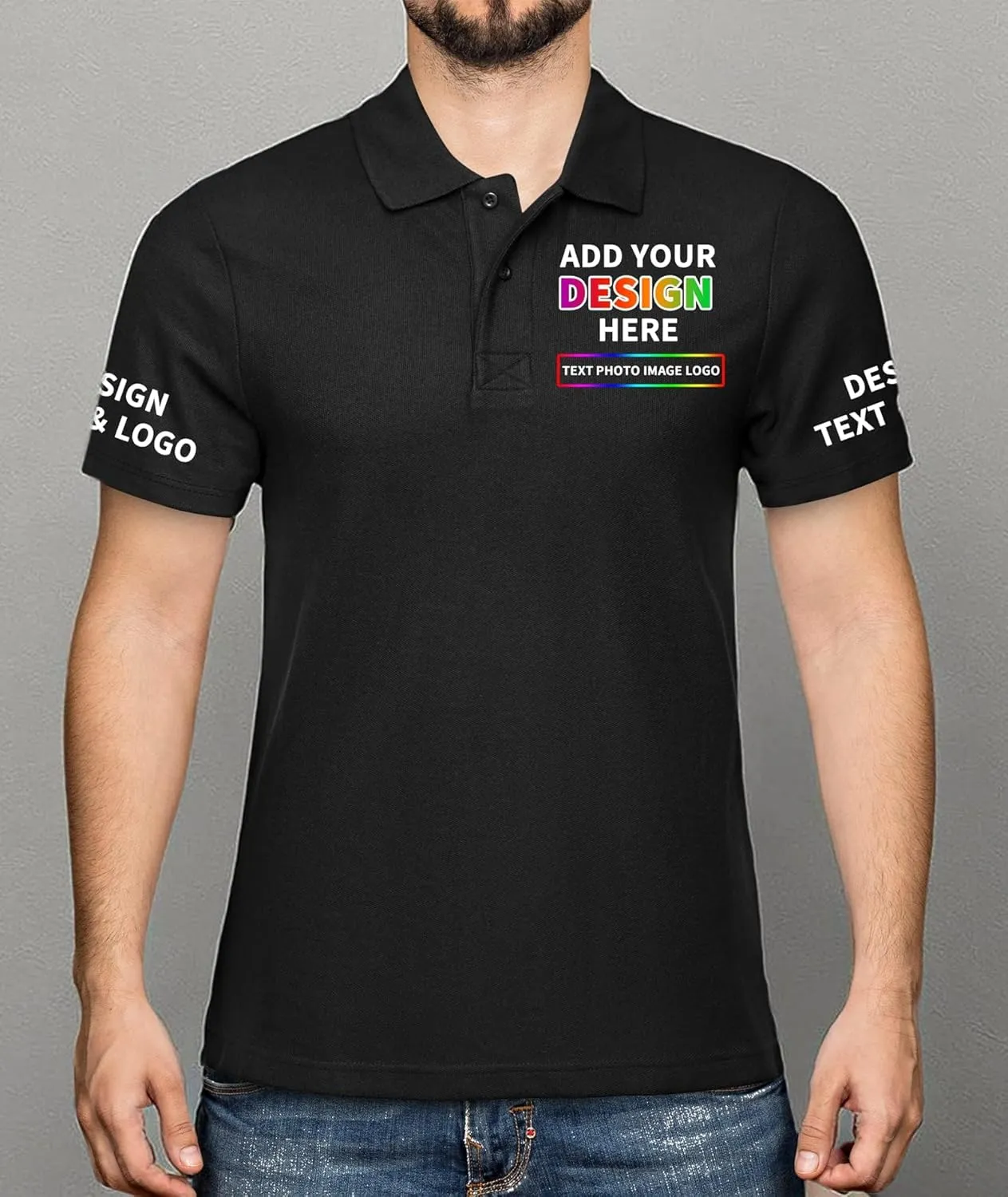 Custom Polo Shirts for Men Design Your Own Golf Jersey Personalized Print/Embroidered Text