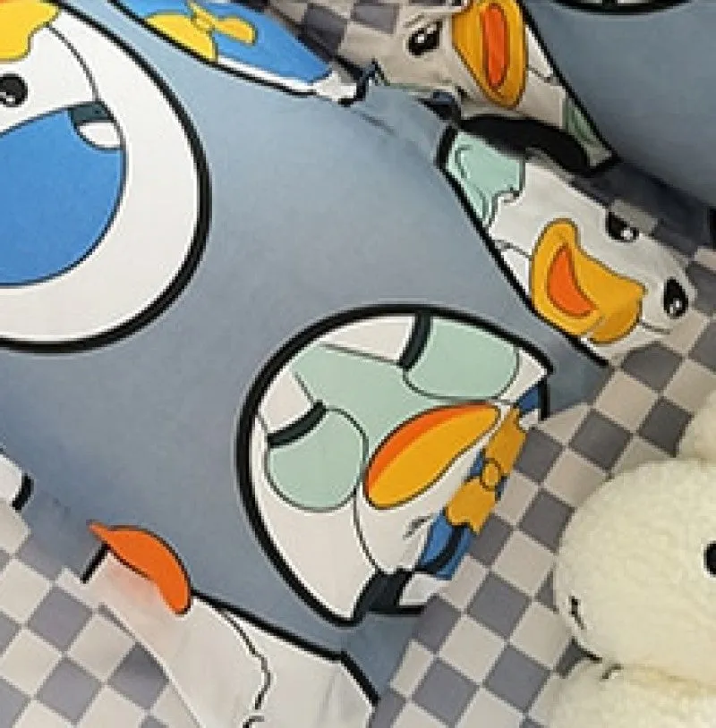 Cute Illustrated Dog Duck Bedding Set