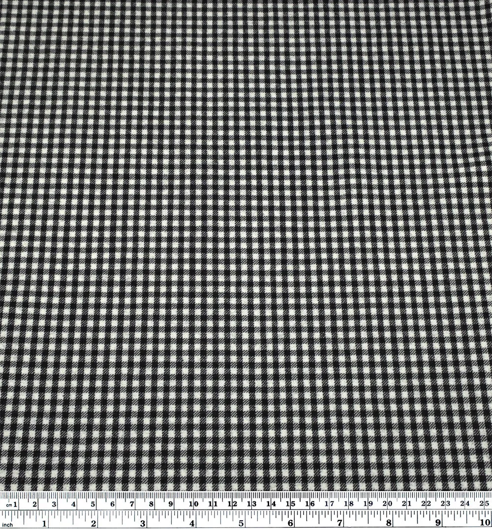 Deadstock Check Brushed Wool Suiting - Black/White