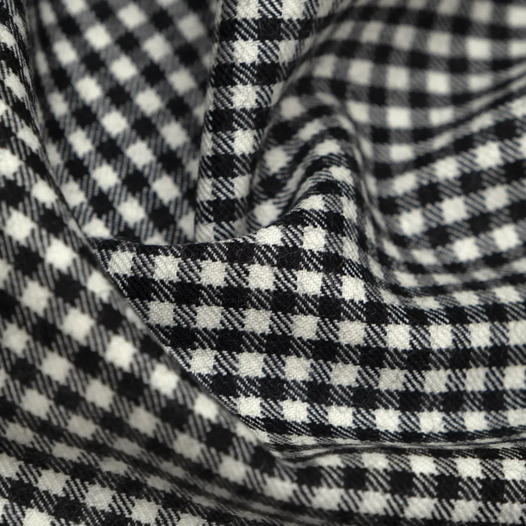 Deadstock Check Brushed Wool Suiting - Black/White