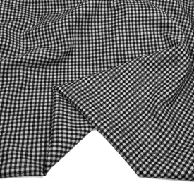Deadstock Check Brushed Wool Suiting - Black/White