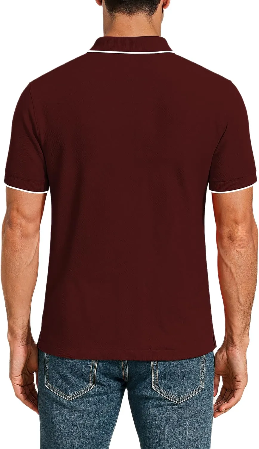 Decrum Mens Polo Shirts Short Sleeve Casual Collared Golf Polo Shirts for Men