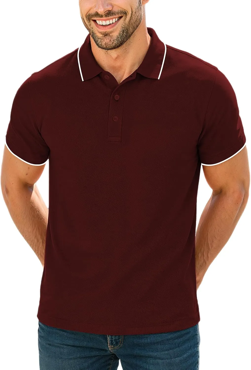 Decrum Mens Polo Shirts Short Sleeve Casual Collared Golf Polo Shirts for Men