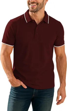 Decrum Mens Polo Shirts Short Sleeve Casual Collared Golf Polo Shirts for Men