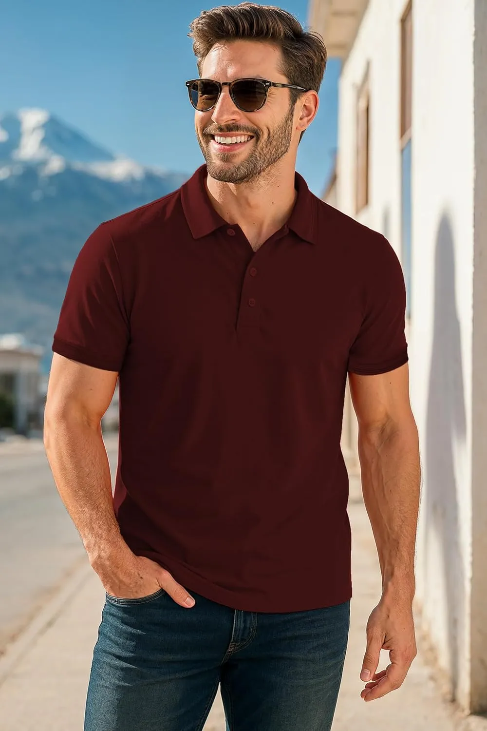 Decrum Mens Polo Shirts Short Sleeve Casual Collared Golf Polo Shirts for Men