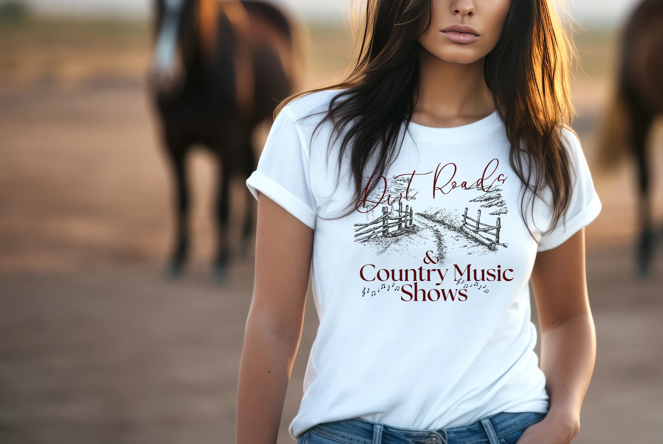 Dirt roads and Country Music Shows T-Shirt, Western T-shirt, Music T-Shirt