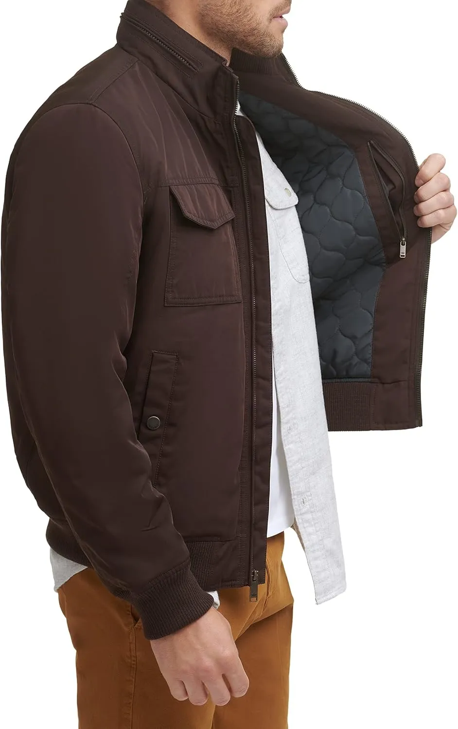 Dockers Men's Quilted Lined Flight Bomber Jacket