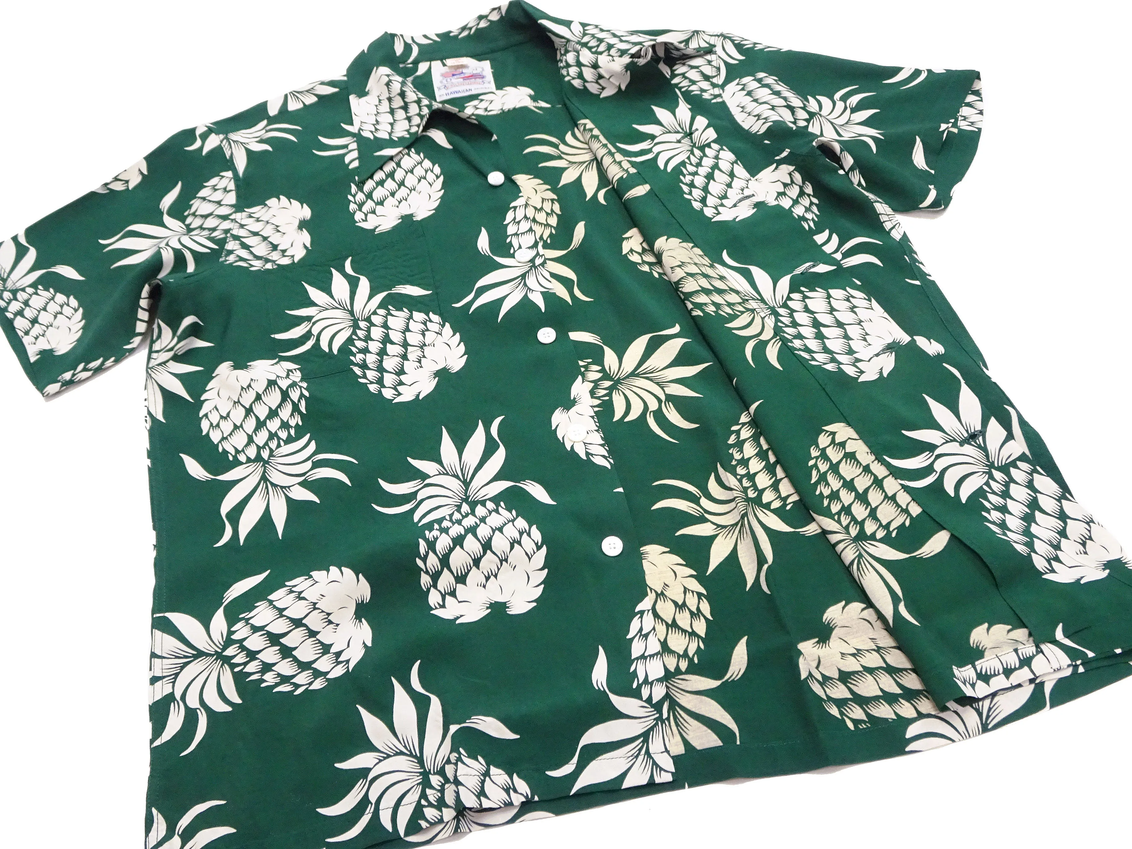 Duke Kahanamoku Hawaiian Shirt Men's Duke's Pineapple Short Sleeve Rayon Aloha Shirt DK36201 146 Green