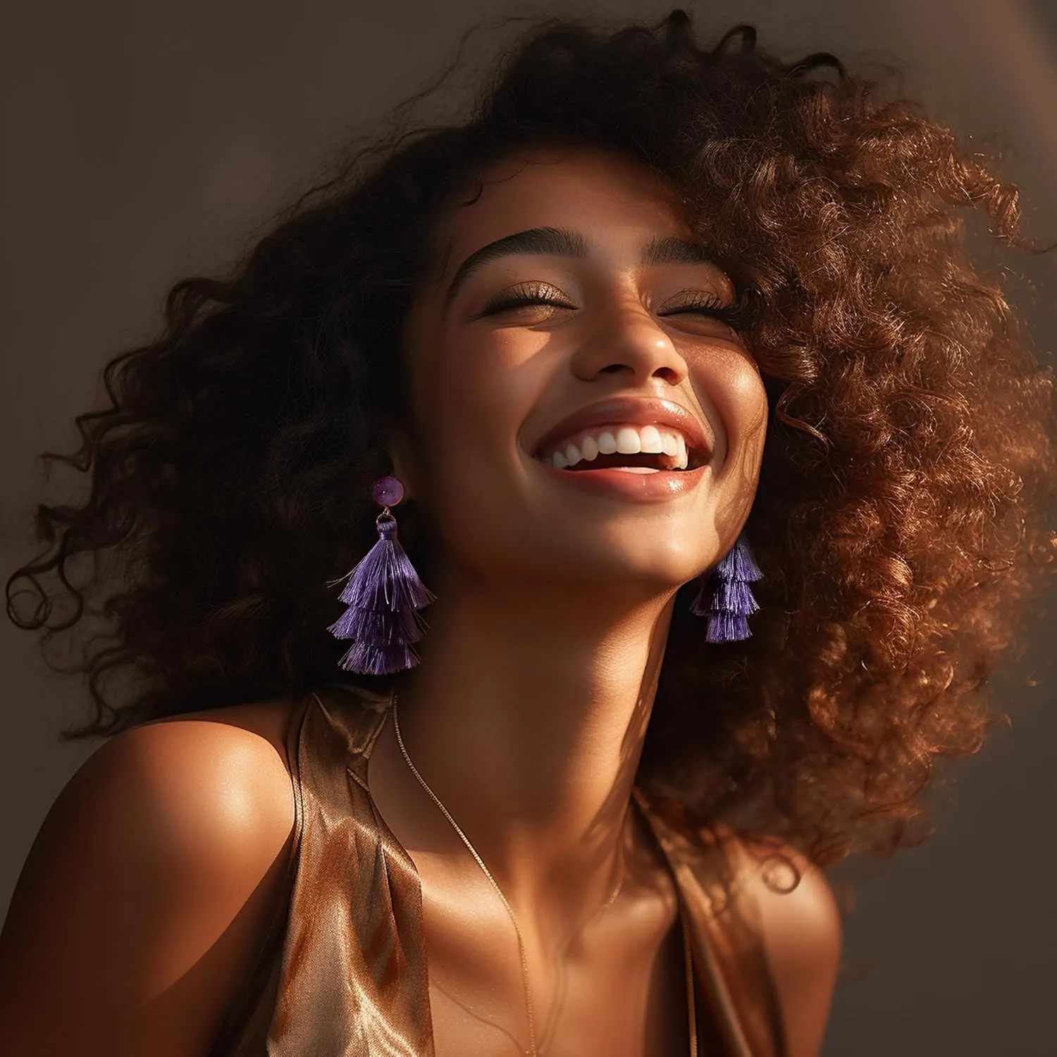 FIBO STEEL Colorful Tassel Earrings for Women Layered Bohemian Earrings, Big Statement Tiered Fringe Drop Dangle Earrings Christmas Valentine Earrings Party Jewelry
