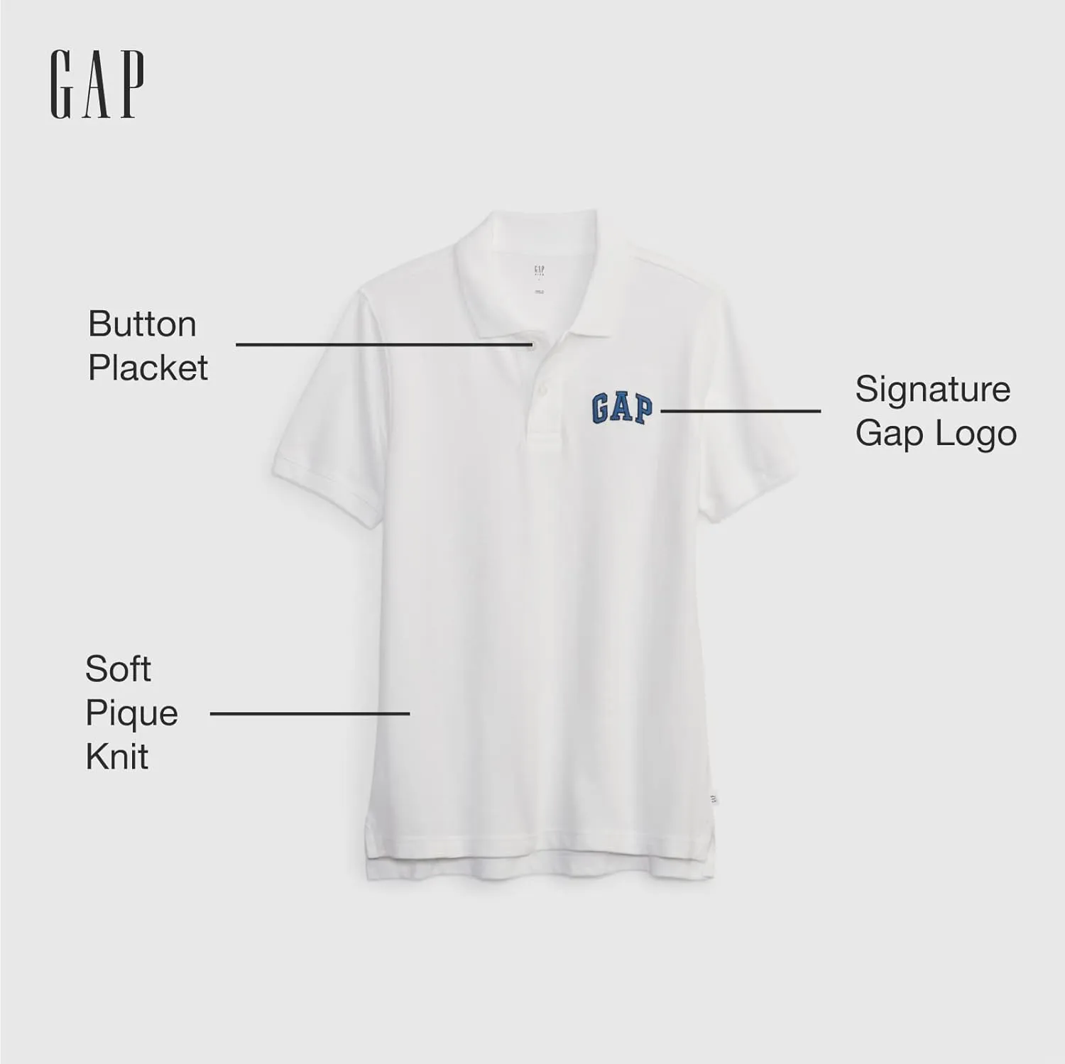 GAP Boys' Short Sleeve Logo Polo Shirt