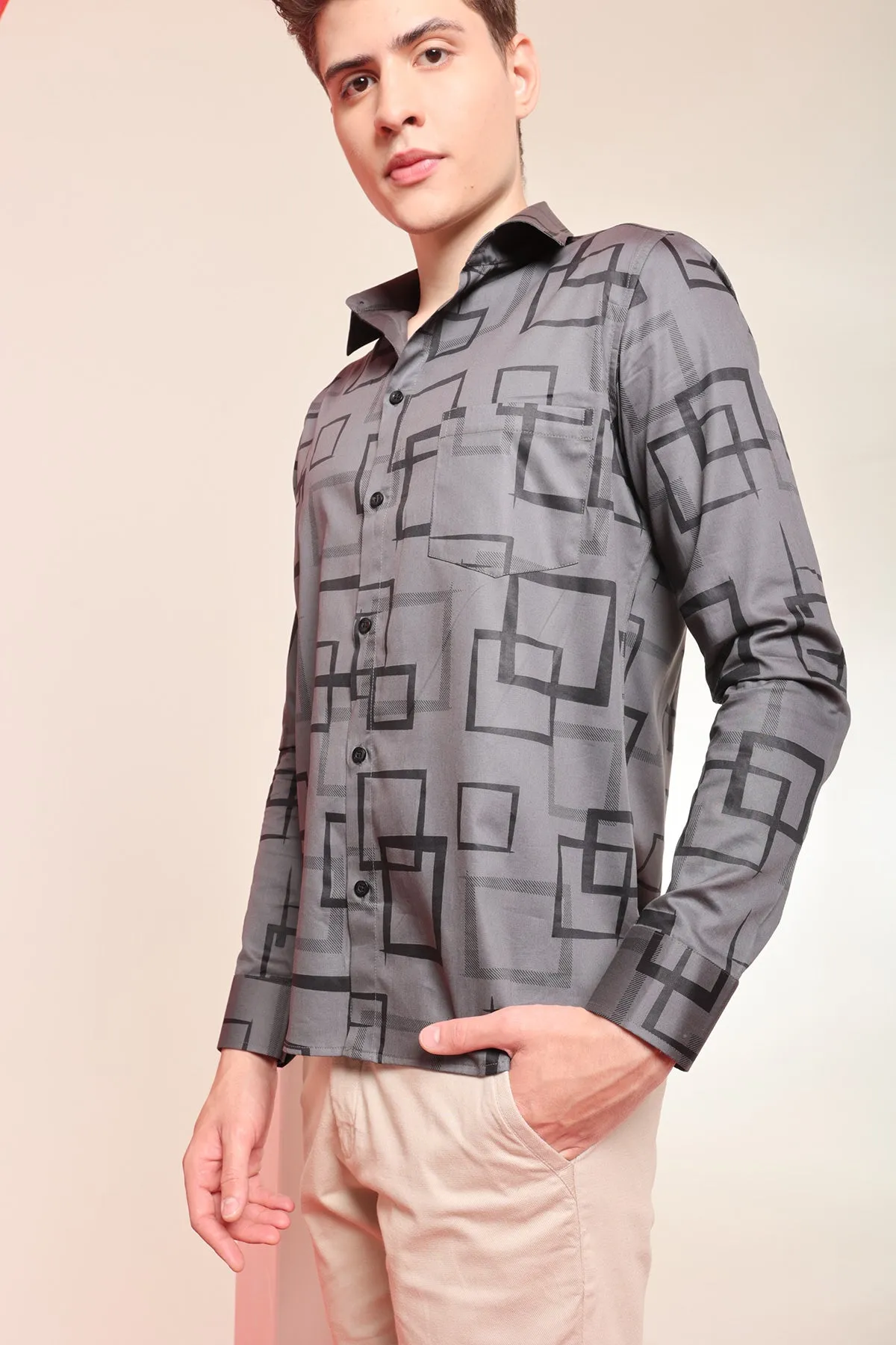 Grey Goose print cotton shirt full sleeves | Style Matters