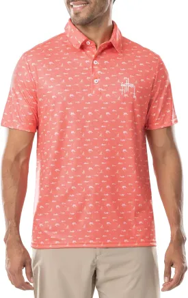 Guy Harvey Mens Performance Recycled Polyester Short Sleeve Polo Shirt