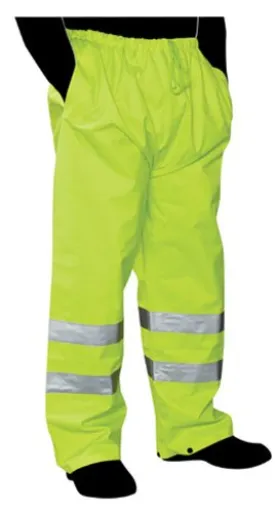 Liberty Glove & Safety C16921G/6XL HiVizGard Polyester Class E Thermal Pant with 2" Wide Silver Reflective Stripes, 6X-Large, Fluorescent Lime Green