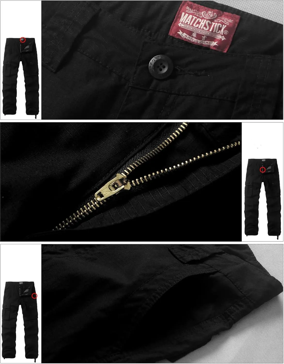 Match Men's Casual Wild Cargo Pants Outdoors Work Wear #6531