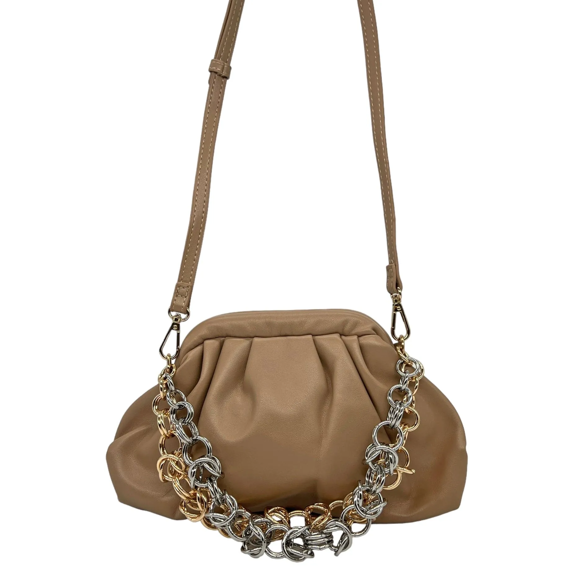 MODE LUXE Handle and Convertible Crossbody Satchel - Natural New w/Tags