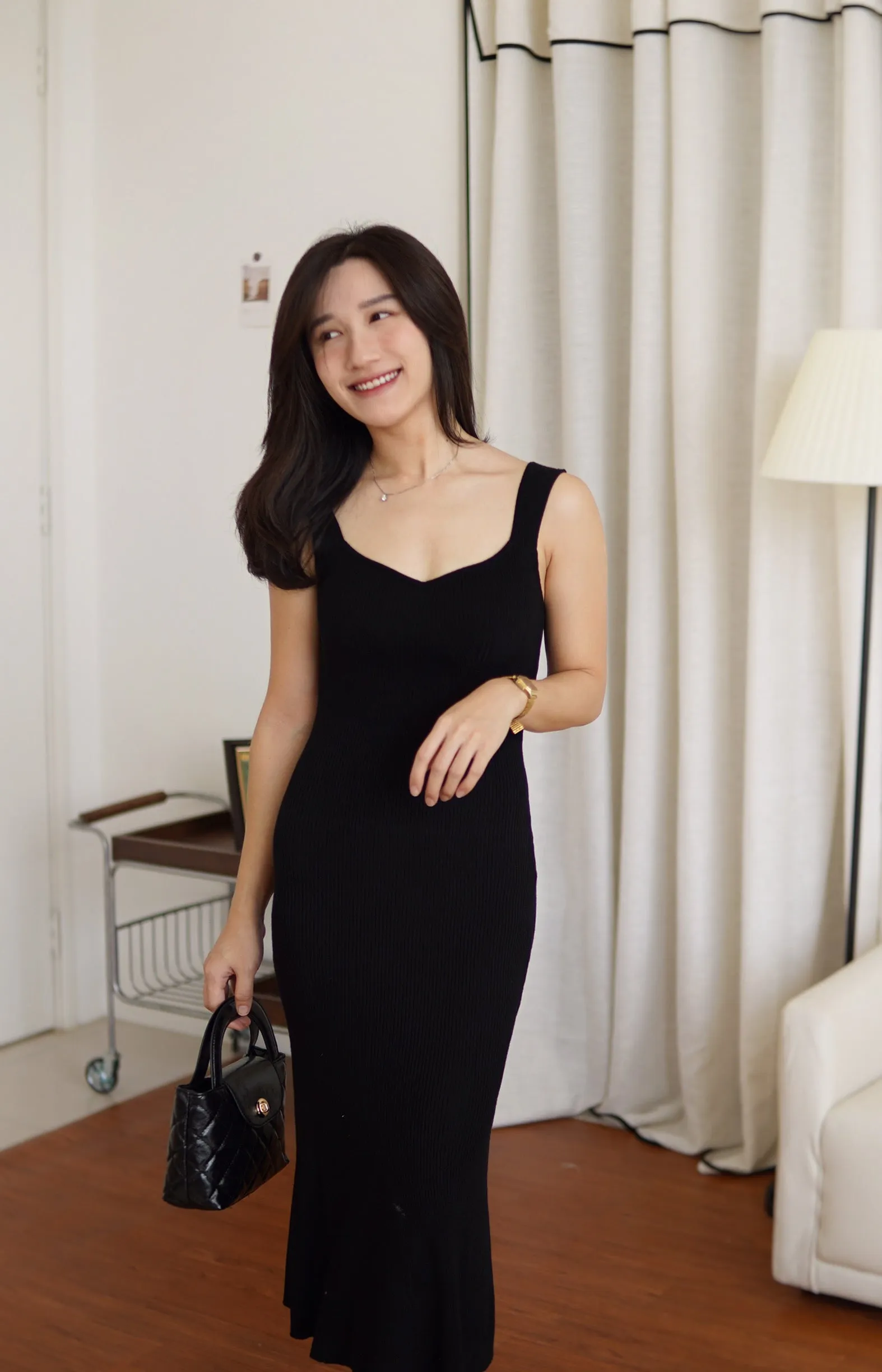 Norie Sweetheart Knit MIdi Dress