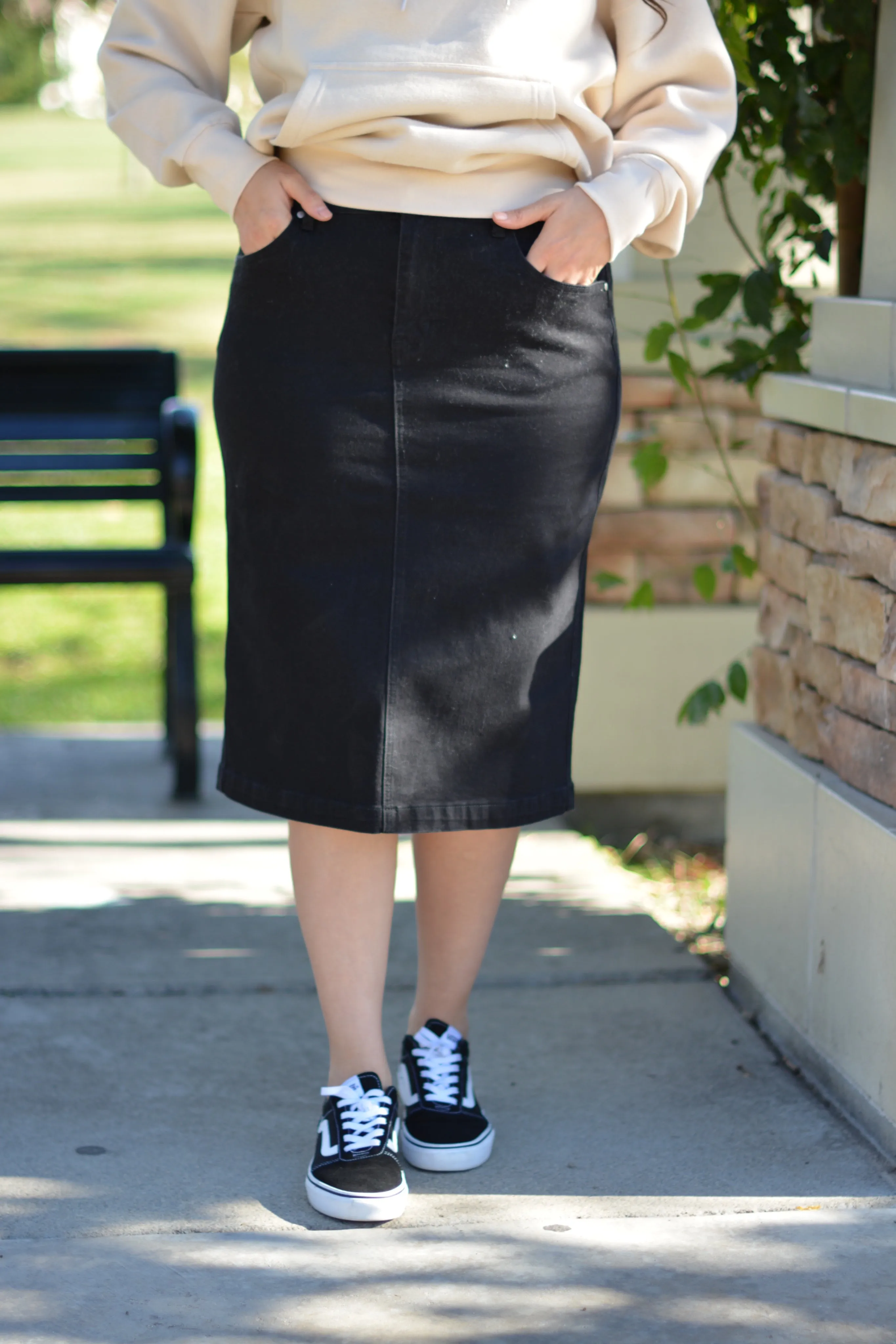 Pompeii New Black Denim Skirt (Skirt Society Exclusive)