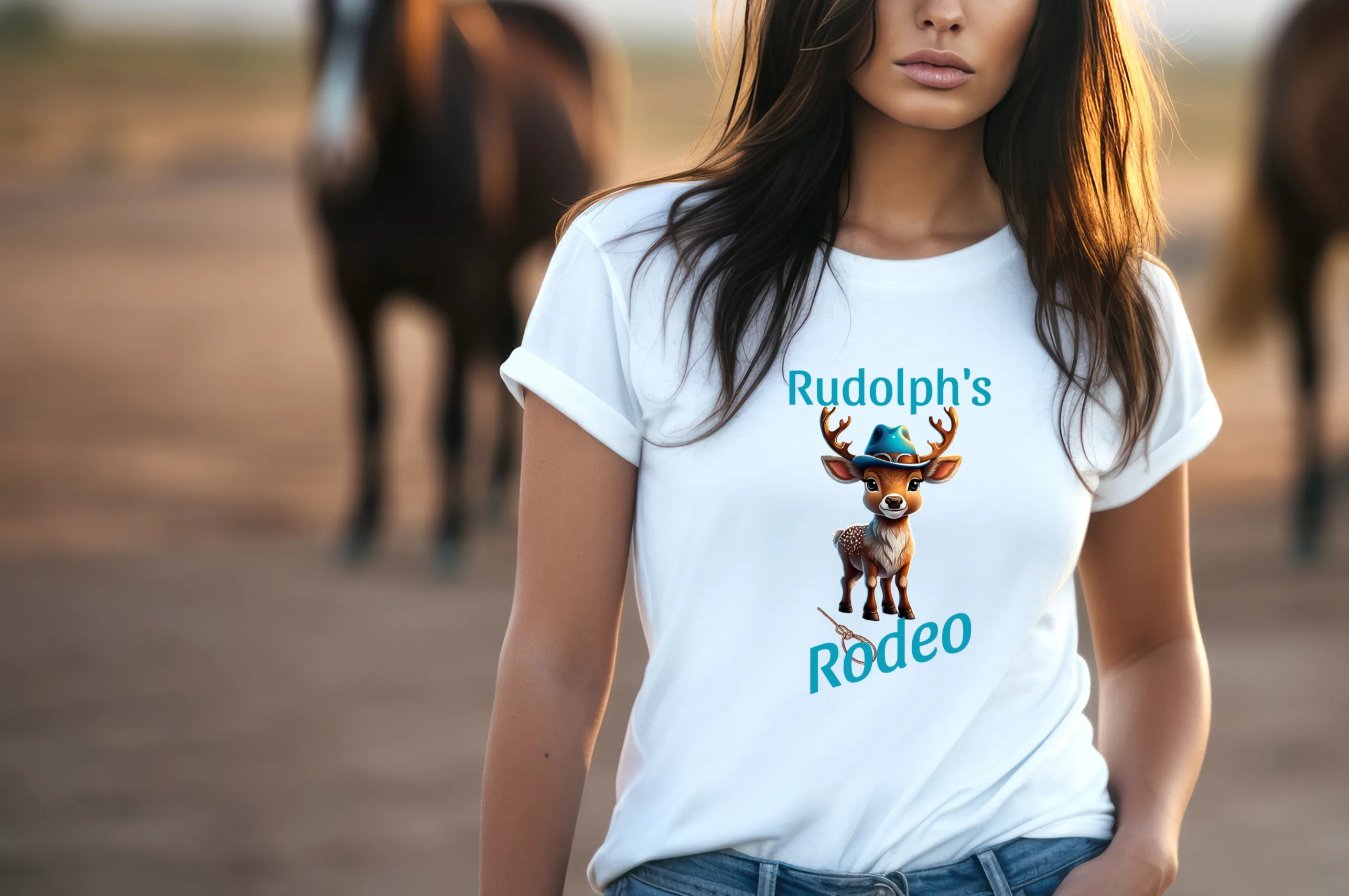 Rudolph's Rodeo Tee, Christmas T-Shirt, Country Christmas shirt, Christmas Graphic Shirt