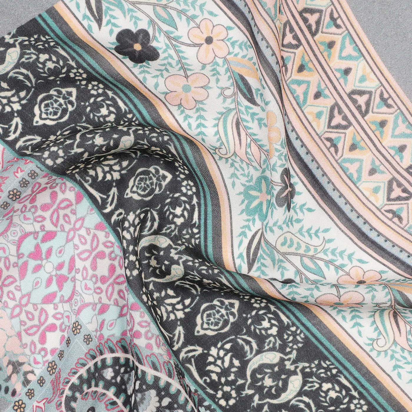 Sam Men Wool Silk Printed Muffler