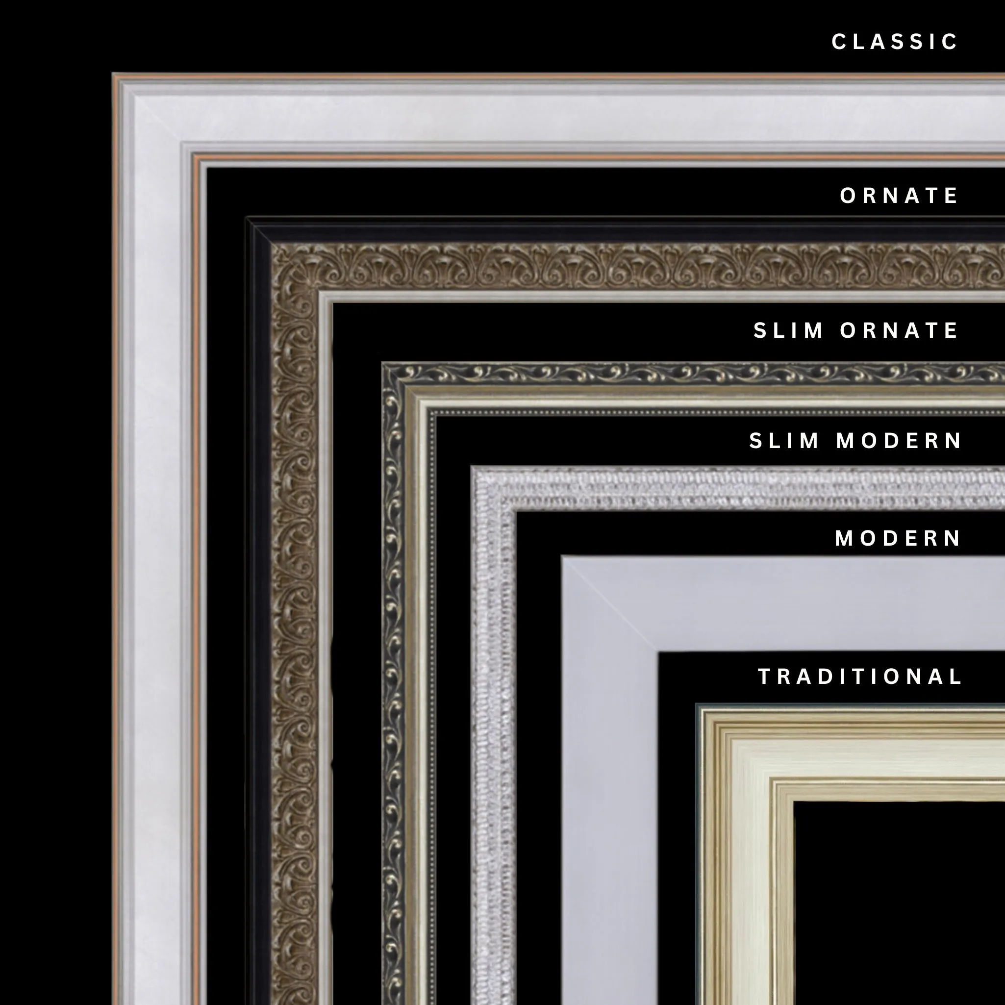 Silver 41x23 Picture Frame Ornate Traditional Classic Antique