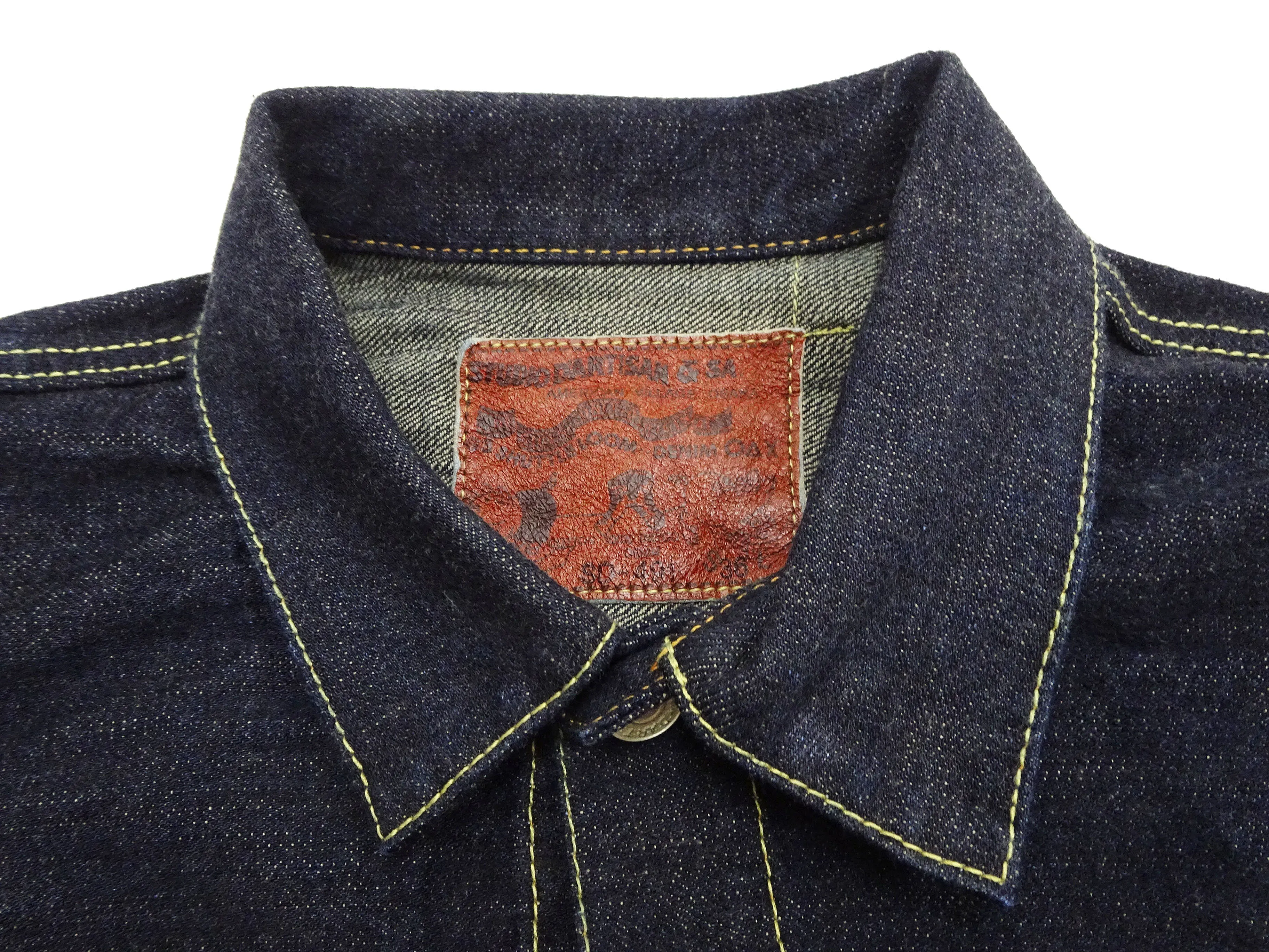 Studio D'artisan Denim Jacket Men's Type 1 Style 14 Oz. G3 Denim Jean Jacket SD-491 One-Wash