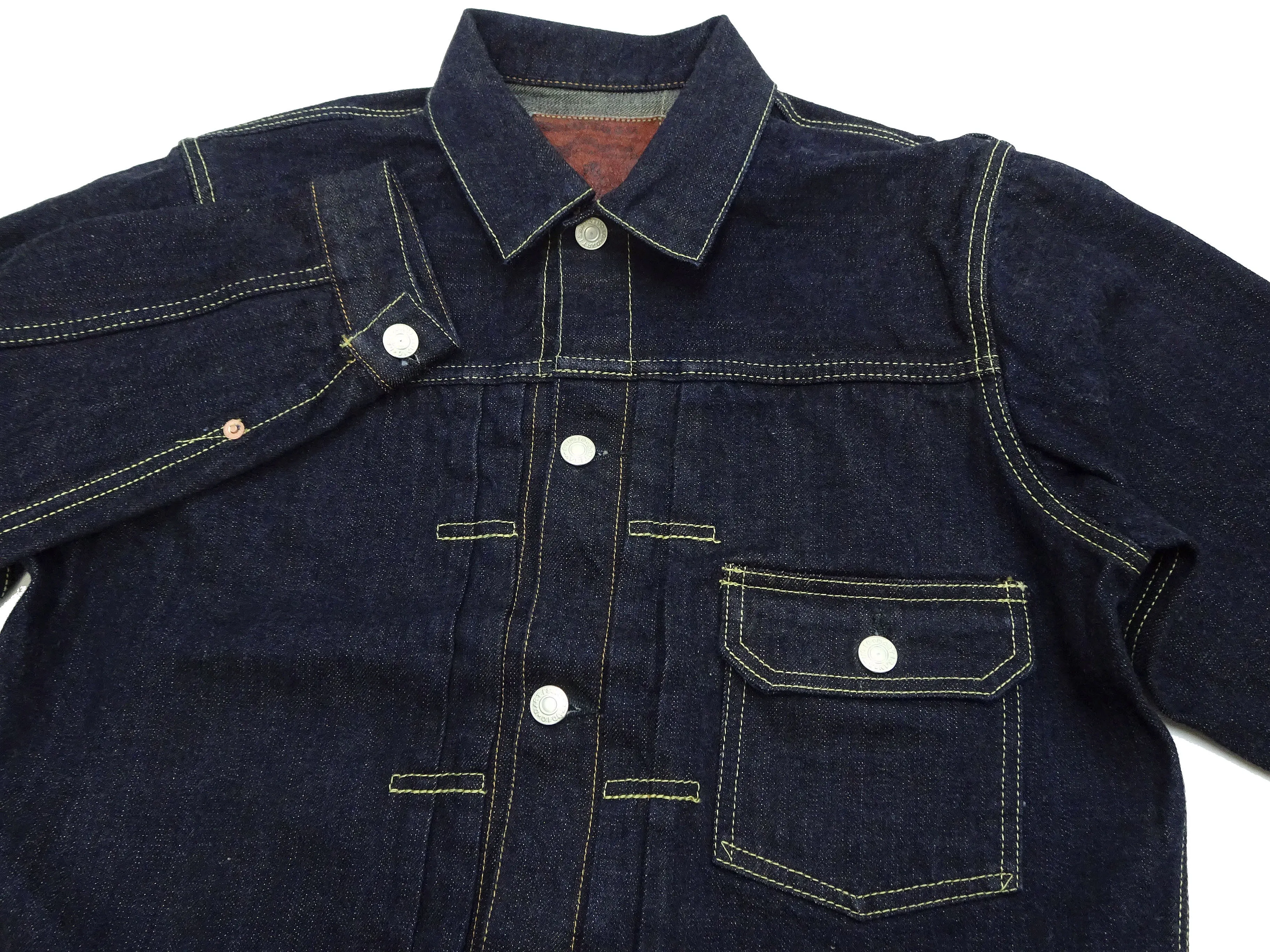 Studio D'artisan Denim Jacket Men's Type 1 Style 14 Oz. G3 Denim Jean Jacket SD-491 One-Wash