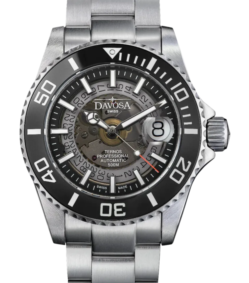 Ternos Professional Auto Nebulous 500m Black Diving Watch 16153550