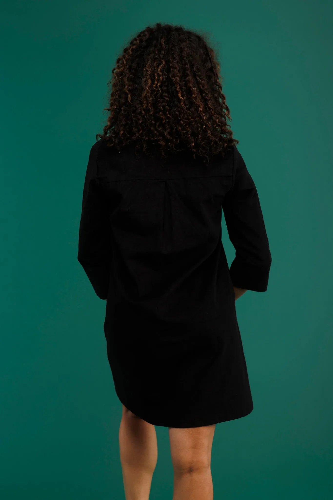 The Sophia Dress - Black Corduroy