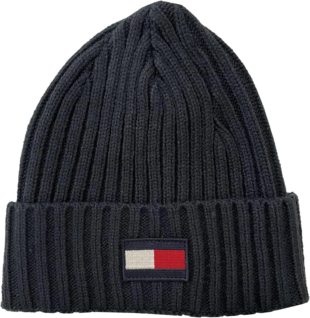 Tommy Hilfiger Men's Flag Patch Rib Watch Beanie Hat (One Size, Sky Captain)