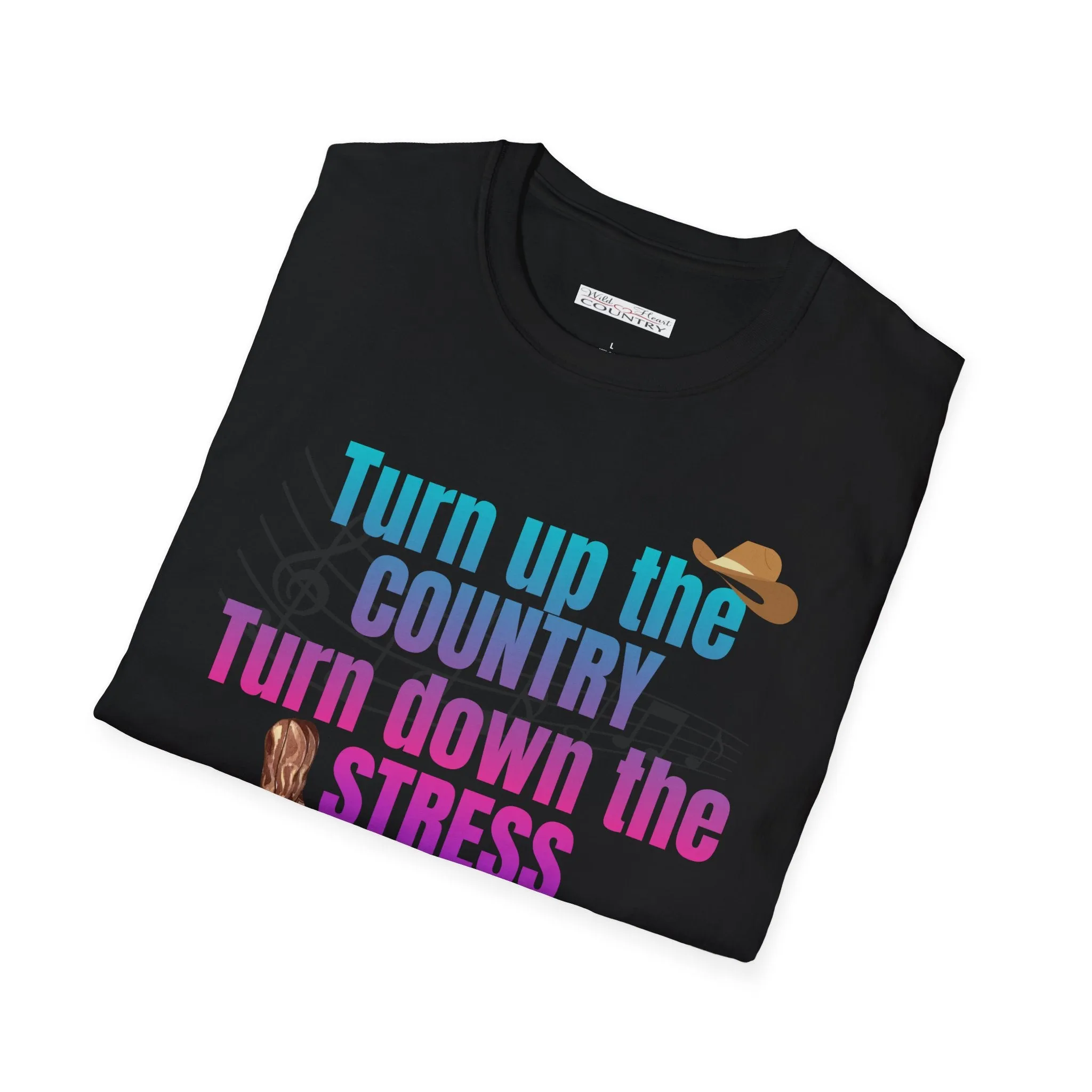 Turn up the country Turn down the stress T-Shirt, Western T-shirt, Country Music T-Shirt